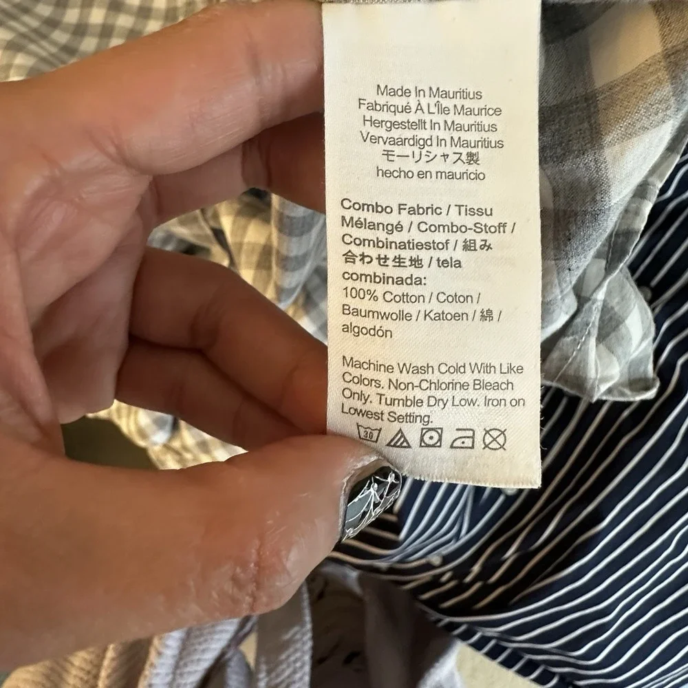 J. Crew Button‎ Down Shirt Men's Sz M Slim 100% Cotton Plaid Gray Long Sleeves
